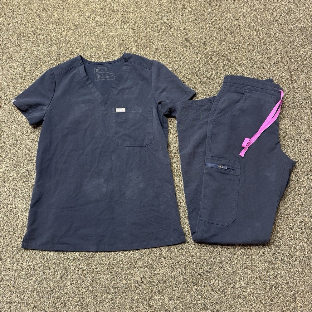 Figs Scrubs Set Women's XXS jogger Pants Gray Technical Collection Read